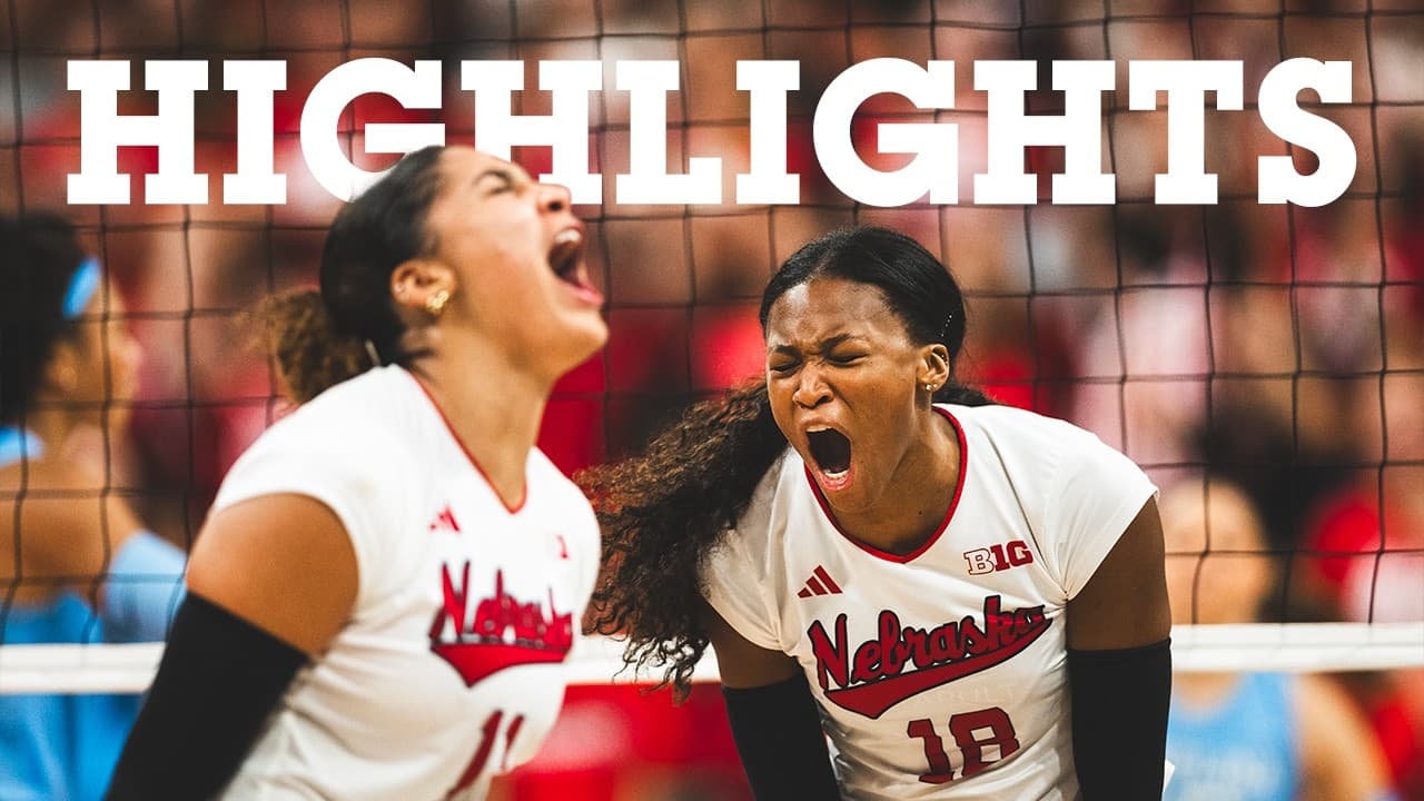 Huskers battle with No. 25 North Carolina in 4-set win at home | Nebraska Volleyball Highlights