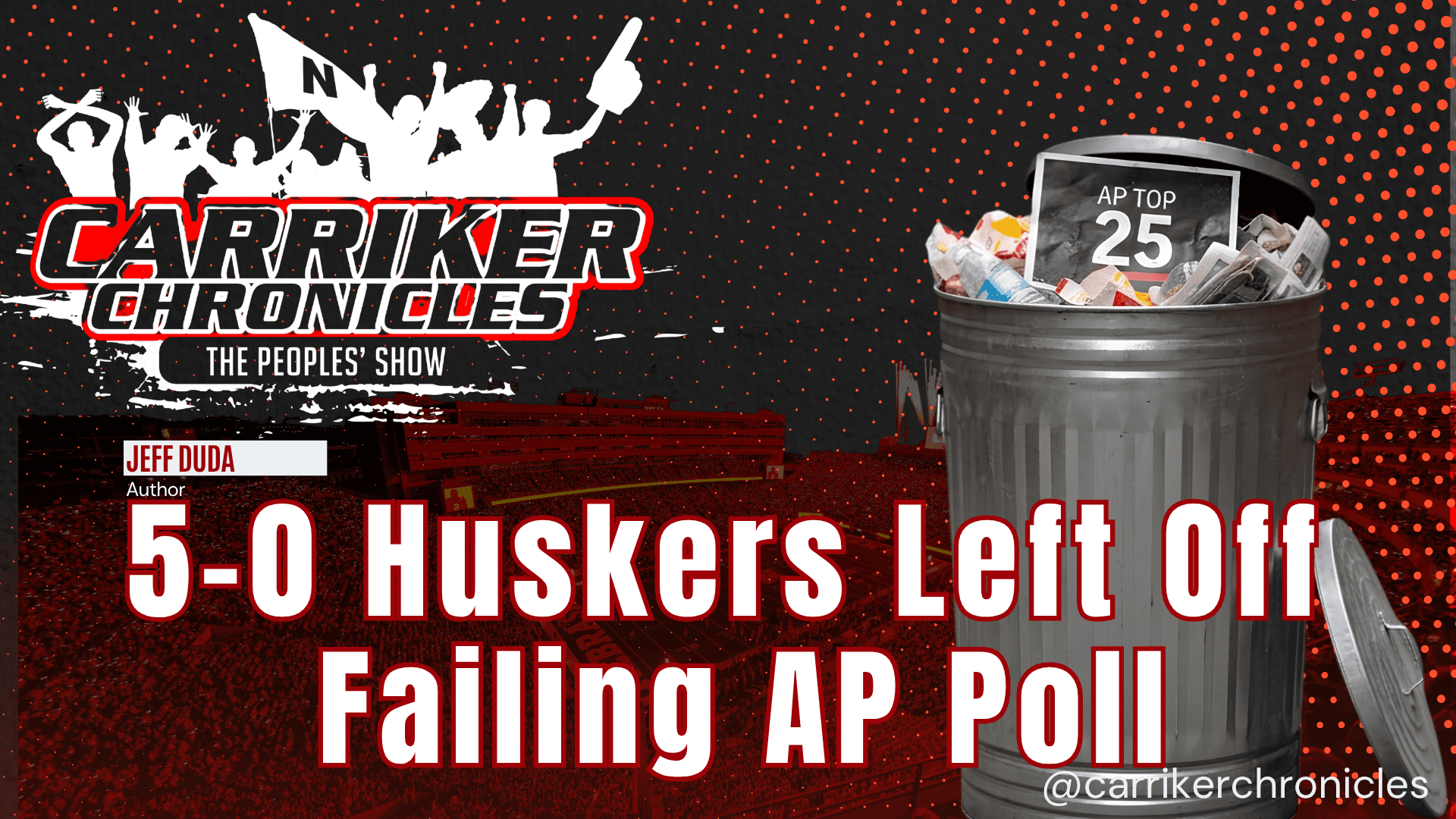 5-0 Huskers Left Off Failing AP Poll