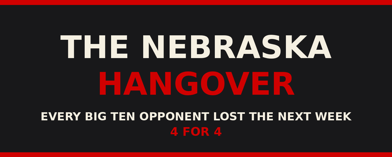 The Nebraska Hangover Is Real: Every Big Ten Opponent Lost the Next Week